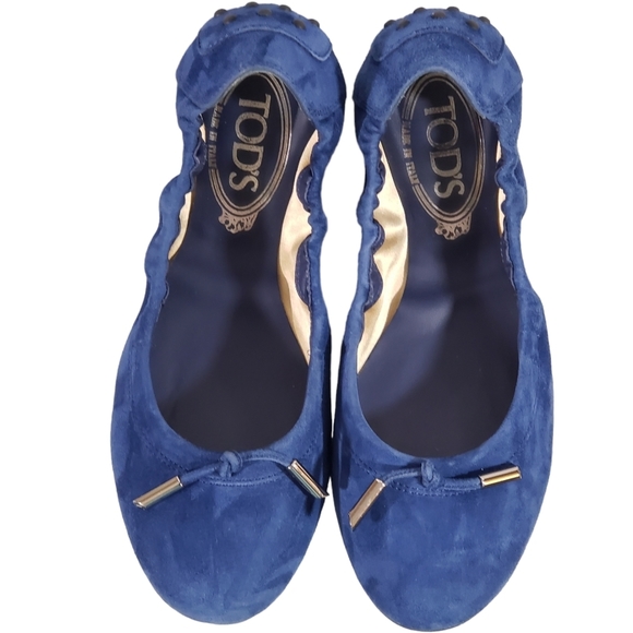 Tod's Shoes - TOD'S Dee Laccetto Suede Ballet Flats